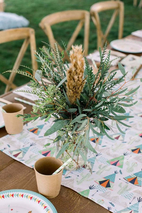 Pow Wow 1st Birthday Party Table Centerpiece