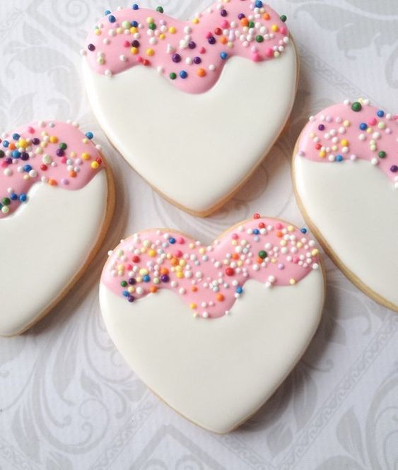 Sprinkle Heart Cookies - Best Baby Sprinkle Ideas
