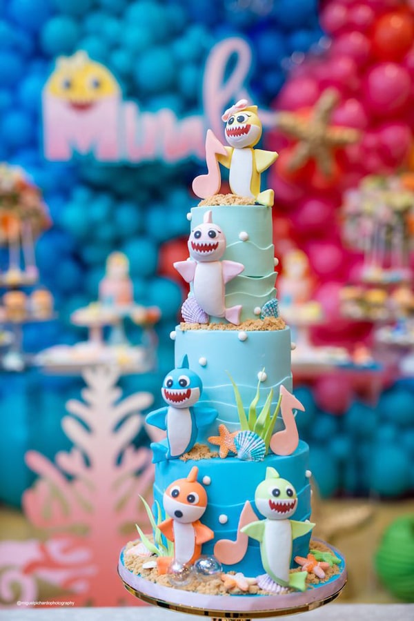 Awesome Baby Shark Birthday Cake - Baby Shark Party Ideas