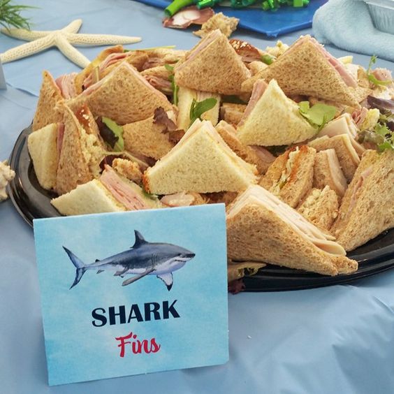 Shark Fins - Sandwiches - Baby Shark Party Ideas