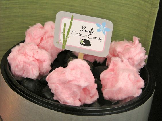 Spa Party Loufa Cotton Candy - Spa Party Ideas
