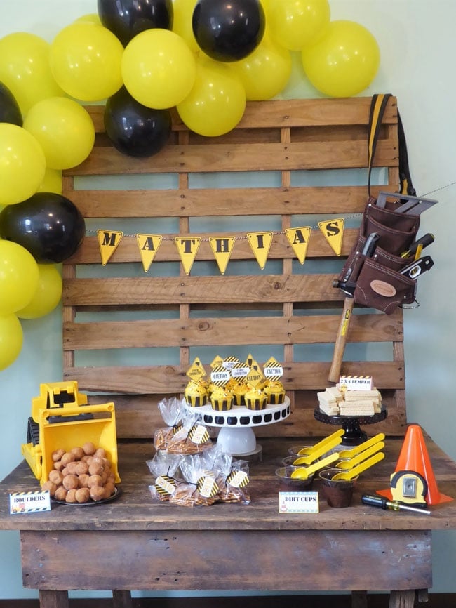 Construction Birthday Party Dessert Table