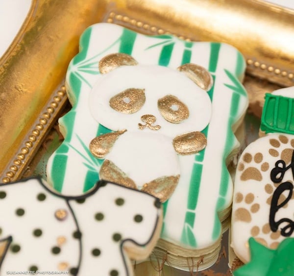 Gold Panda Baby Shower Cookies