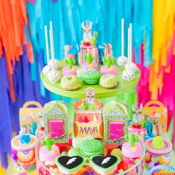 Llama and Cactus Themed Party Desserts