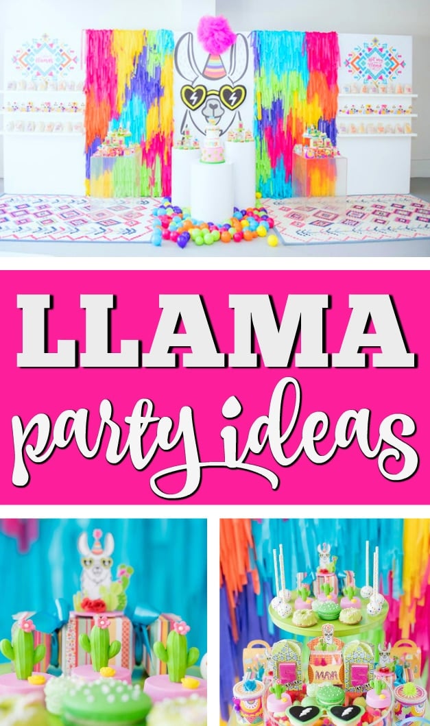 Colorful Llama and Cactus Birthday Party on Pretty My Party