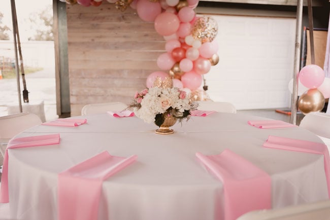 Pink and Gold Table Decor