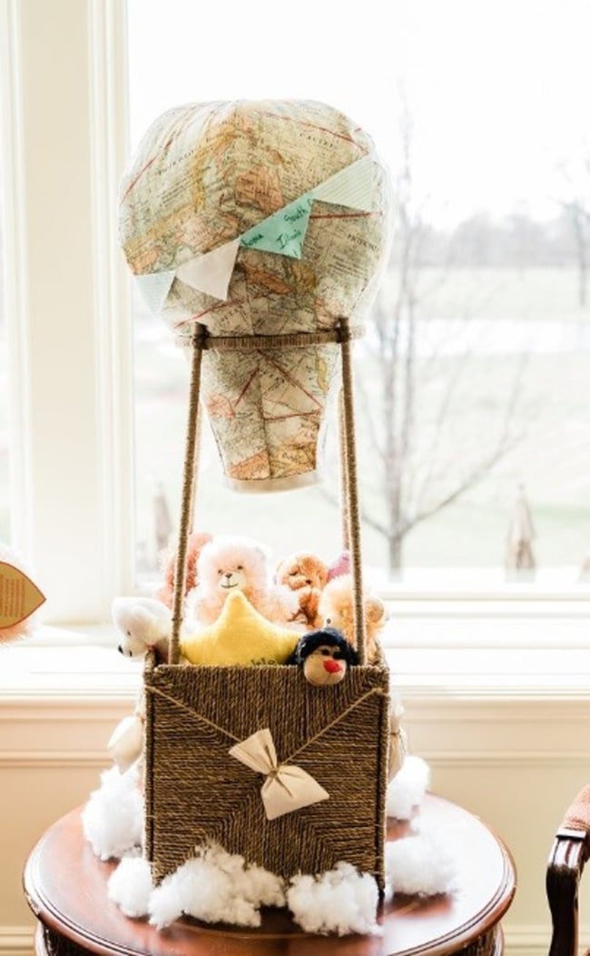 Hot Air Balloon Basket For Baby Shower