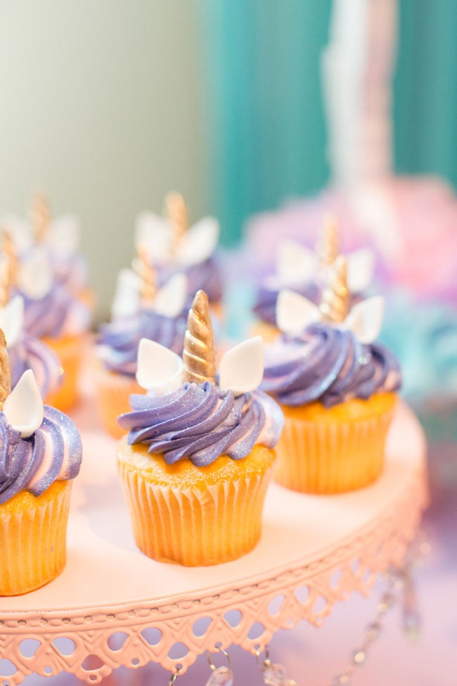 Purple Unicorn Birthday Cupcakes