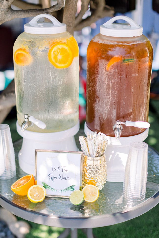 Wild One Tropical Baby Shower Beverage Station
