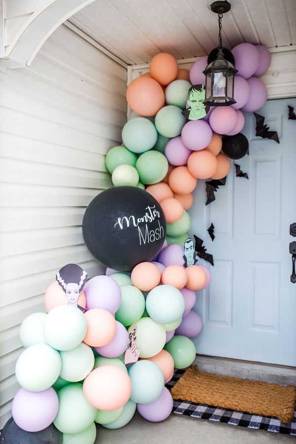 Colorful monster mash balloon garland