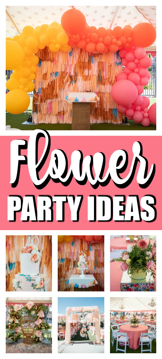 Colorful Floral Birthday Party Ideas on Pretty My Party