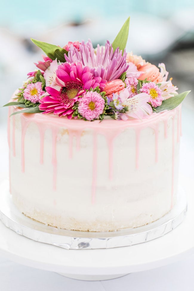 Floral Bridal Shower Drip Cake