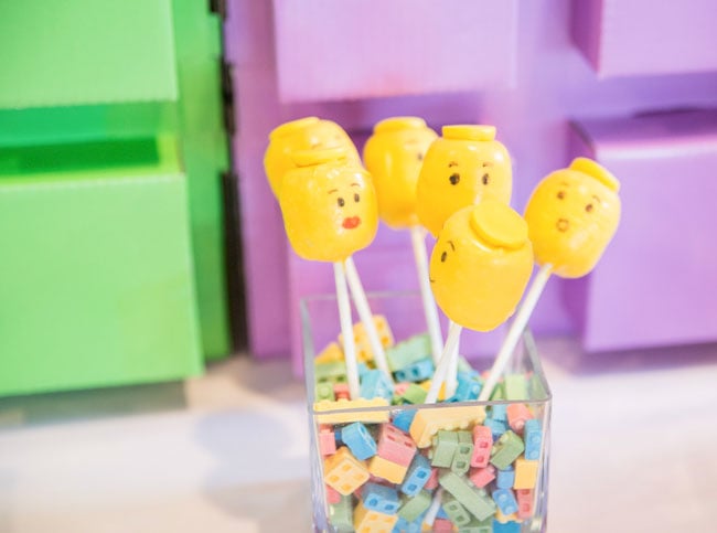 Yellow Lego Cake Pops