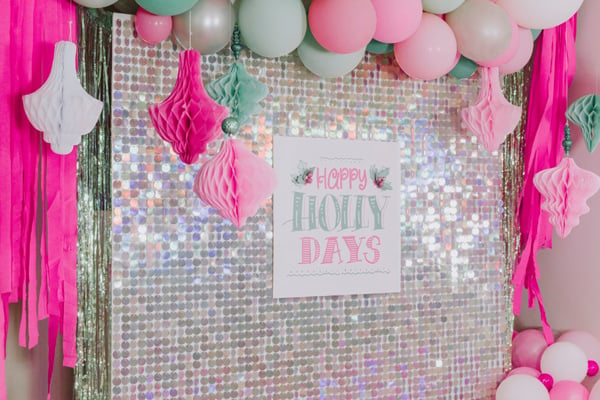 Pastel Holiday Party Backdrop