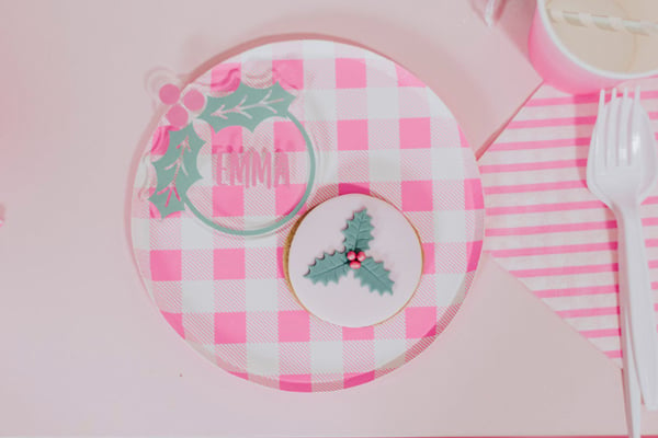 Pink Holiday Party Place Setting