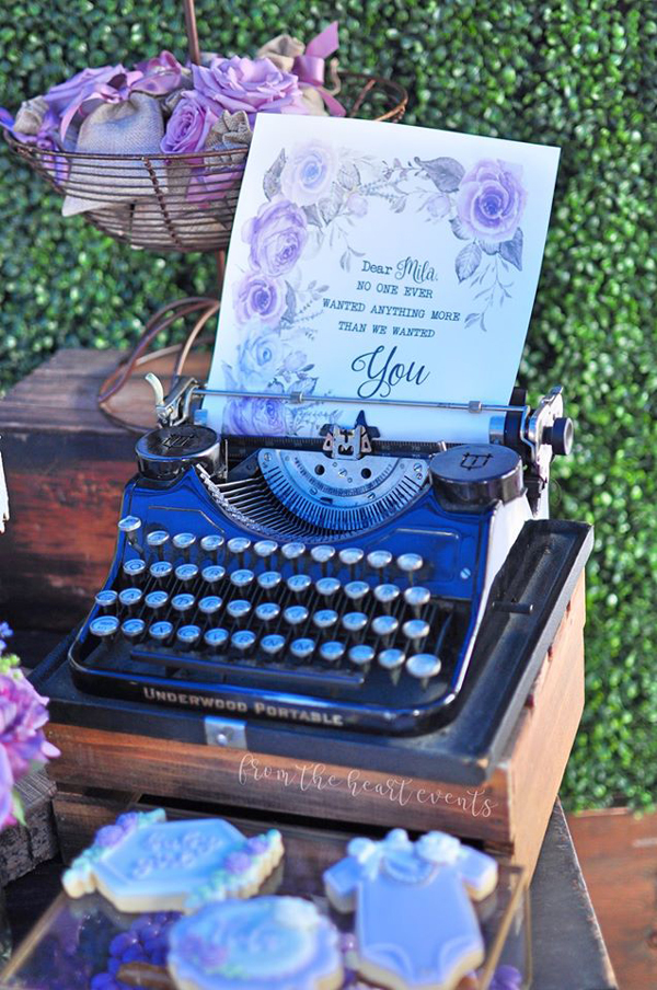 Vintage Typewriter and Baby Shower Printable Letter