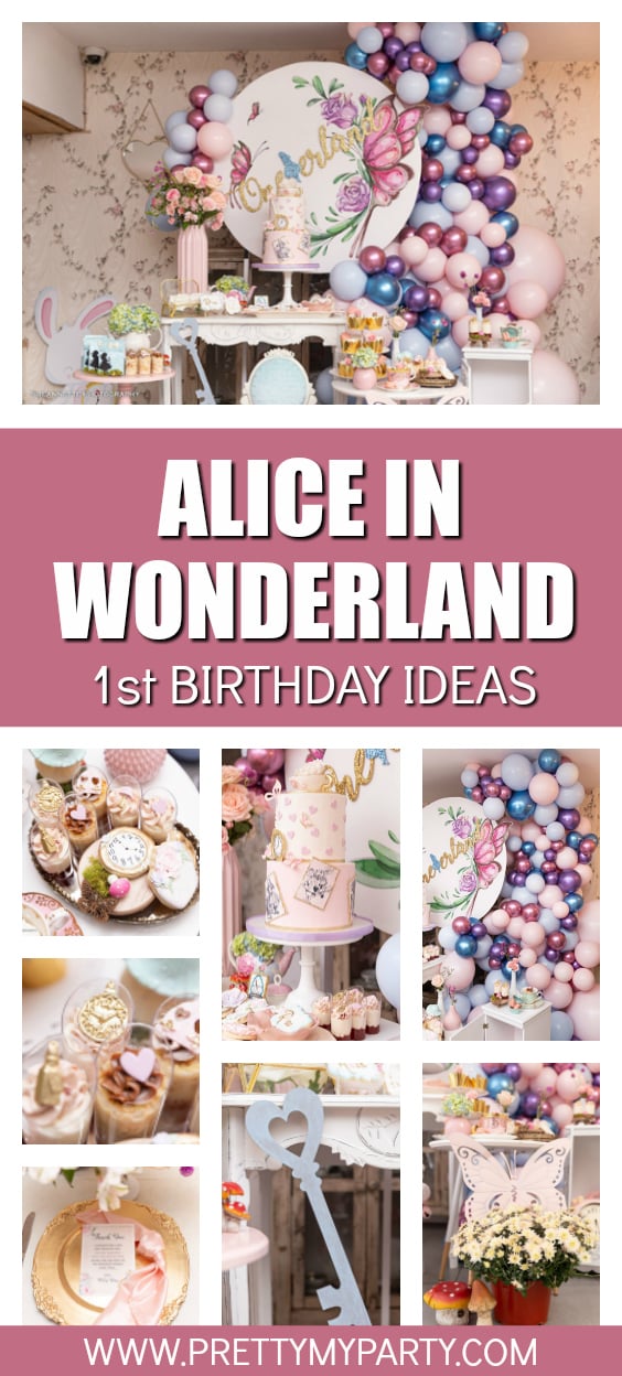 Alice In Wonderland 1st Birthday on Pretty My Party