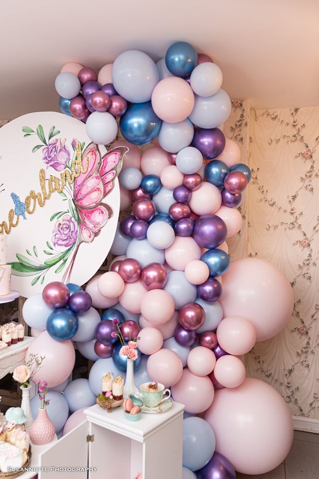 Purple, Pink and Blue Balloon Garland
