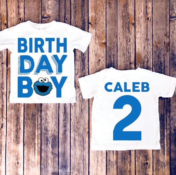 Personalized Cookie Monster Birthday Boy Shirt