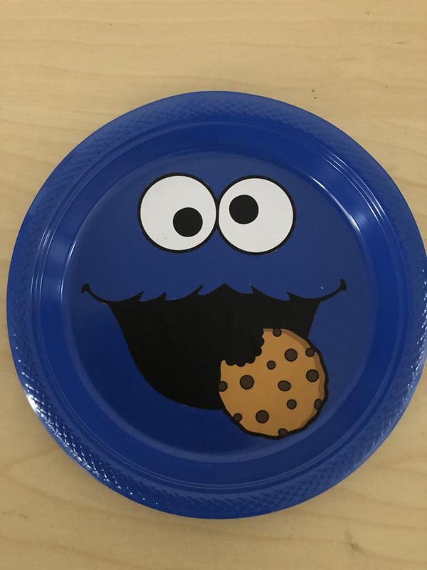 Cookie Monster Party Plate
