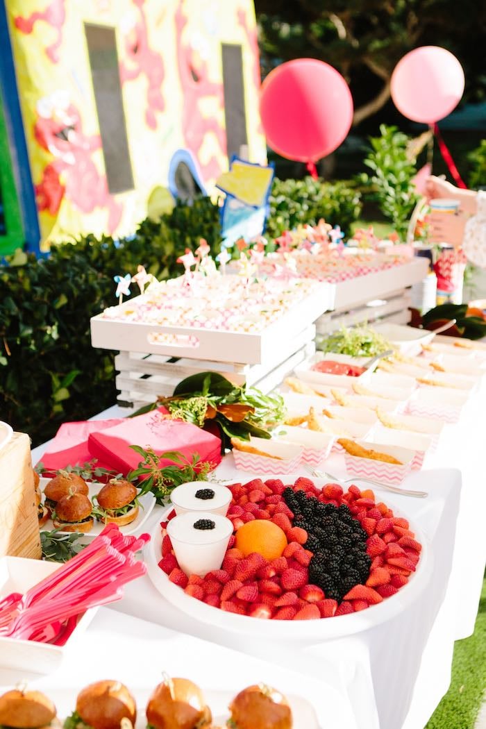 Elmo Fruit Tray and Party Food