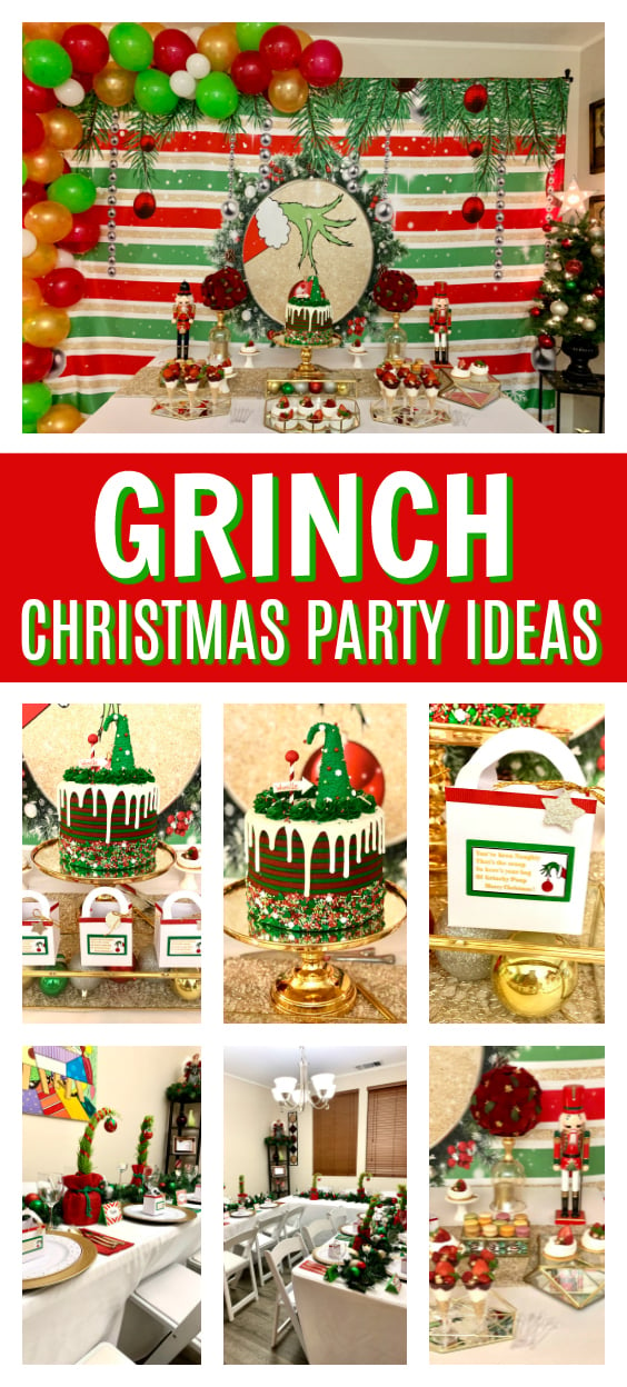 Grinch Themed Christmas Party on Pretty My Party