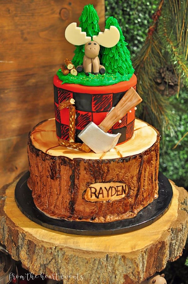Lumberjack 1st Birthday Cake