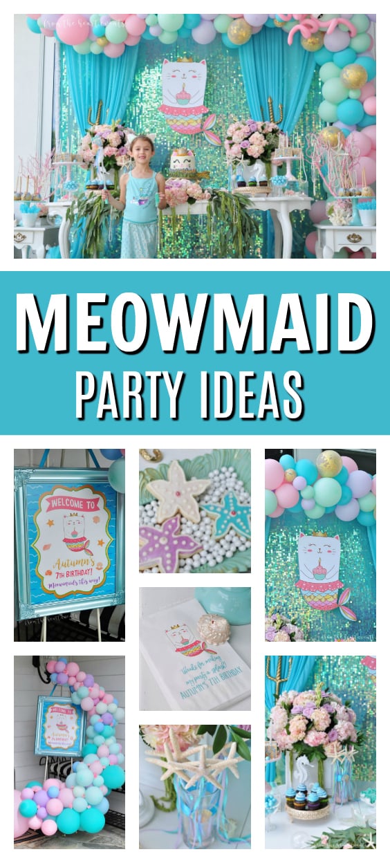 Sparkly Meowmaid Birthday Party on Pretty My Party