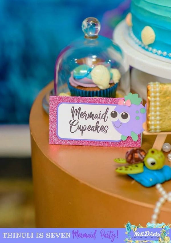 Mermaid Cupcakes Tent Card