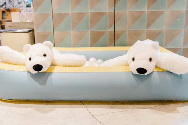 Plush Polar Bears In A Pool Decoration