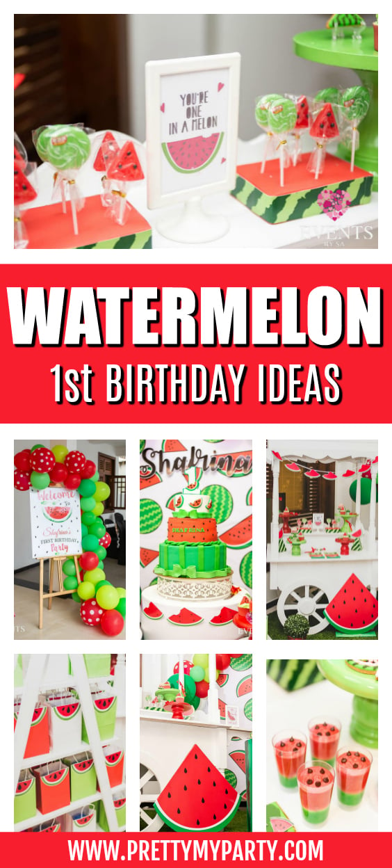 Watermelon 1st Birthday Party on Pretty My Party