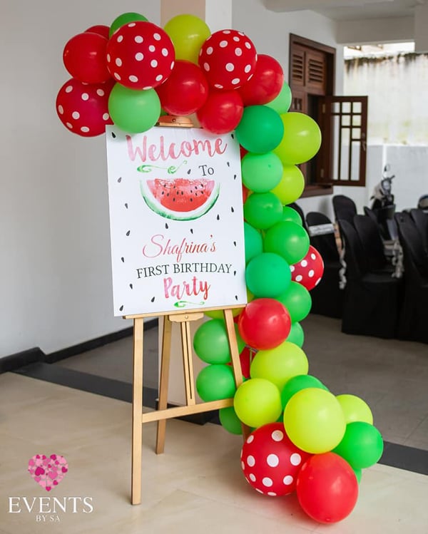 Watermelon 1st birthday welcome sign