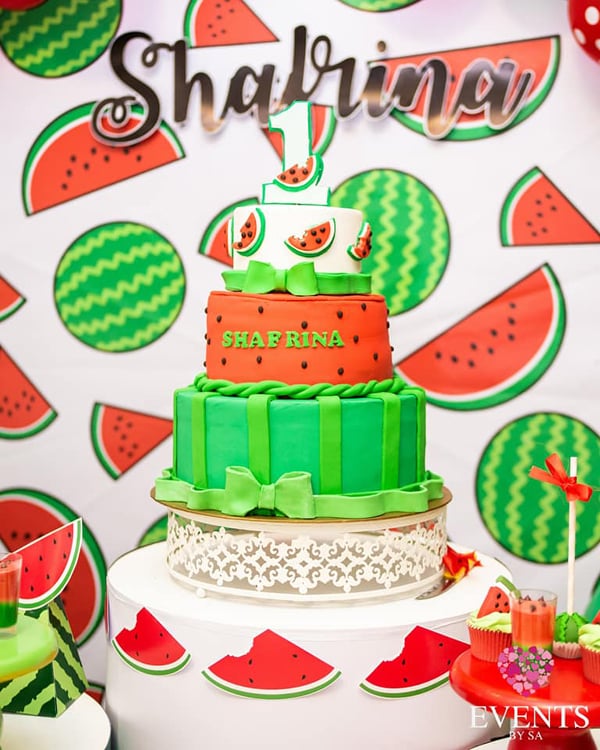 Watermelon 1st birthday cake
