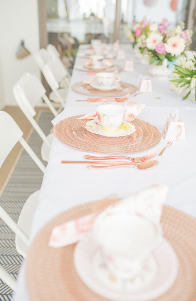 Chic Tea Party Bridal Shower Place Settings