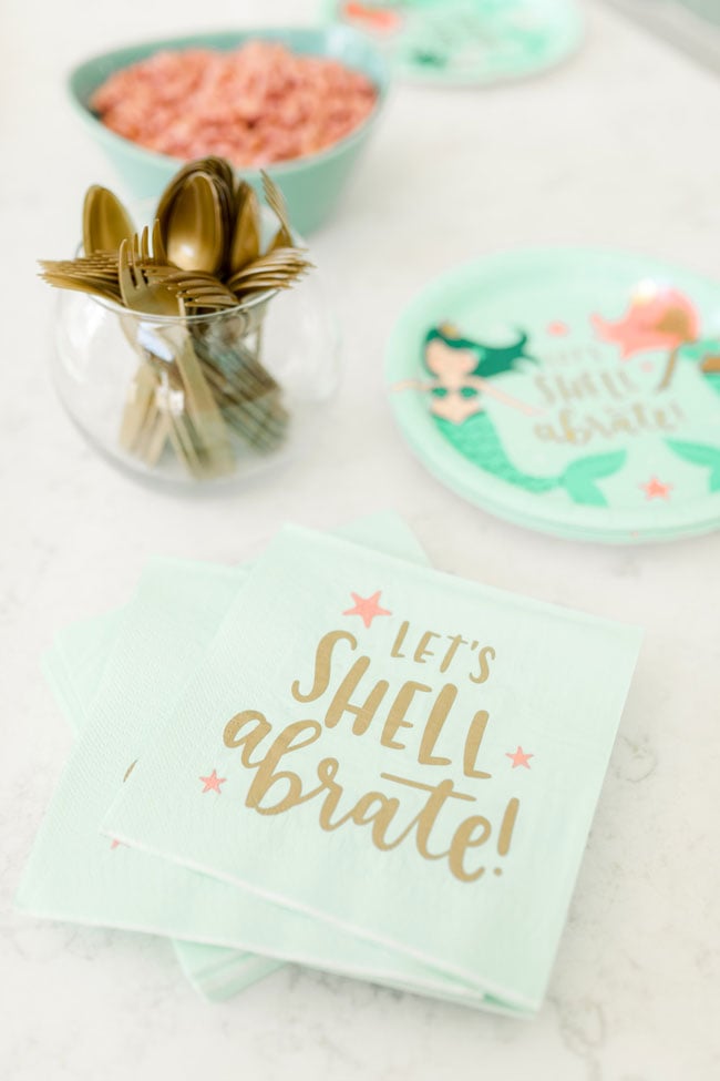 Let's Shell a brate Party Napkins for Mermaid Party