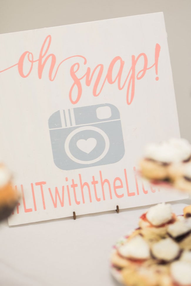 Bridal shower tea party Instagram Hashtag Sign