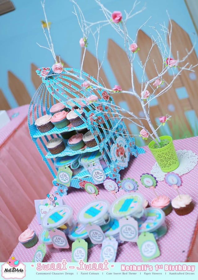 Cupcakes in Bird Cage Cupcake Holder