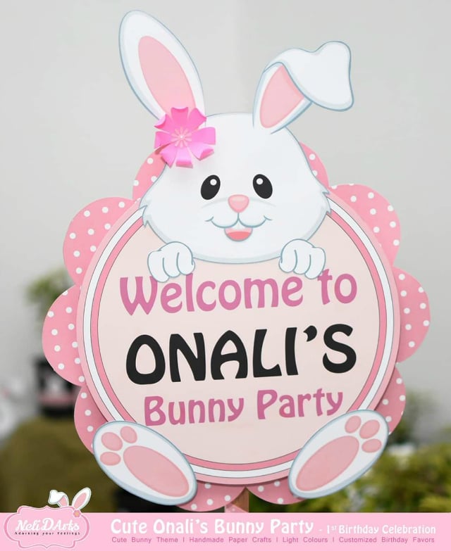 Bunny Party Welcome Sign