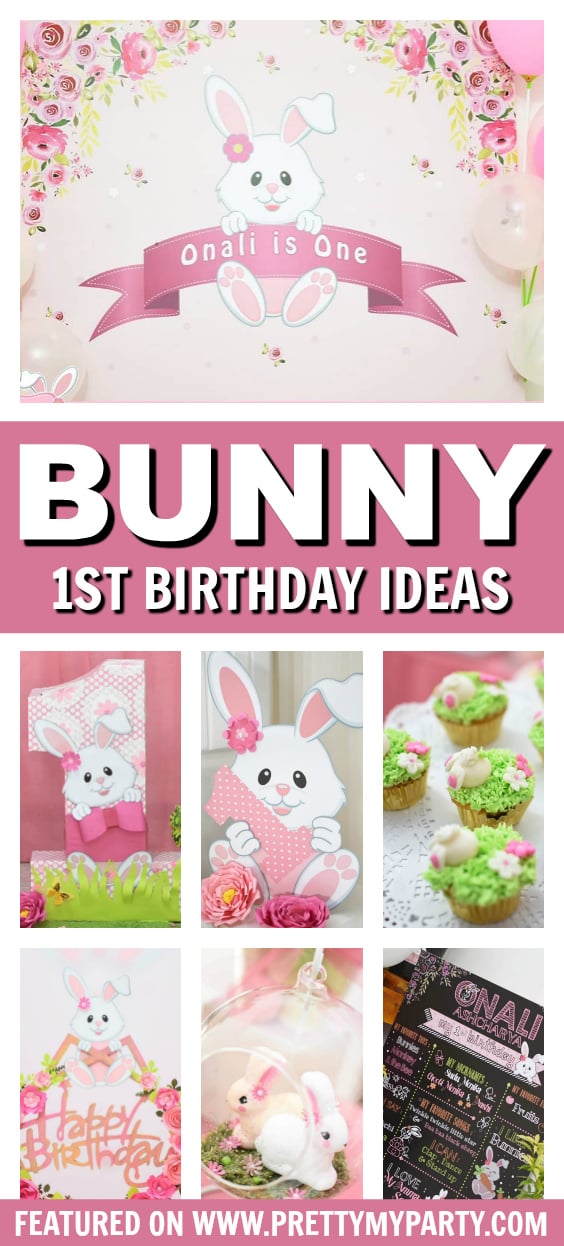 Bunny Themed 1st Birthday Party on Pretty My Party