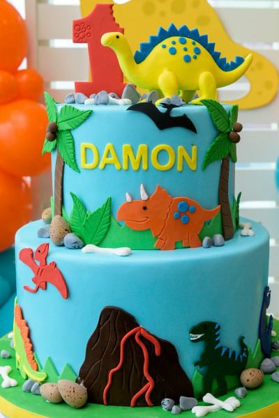 Colorful Dino 1st Birthday Party
