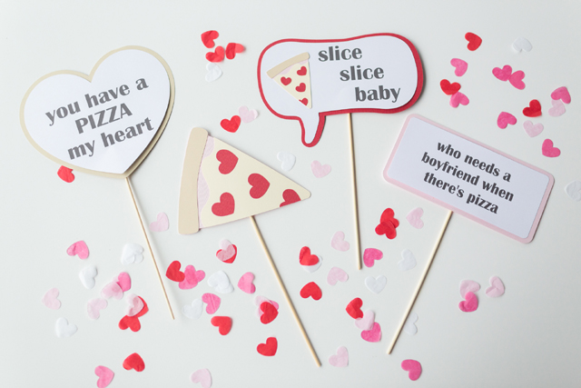 Pizza Party Photo Booth Props For Valentine's Day