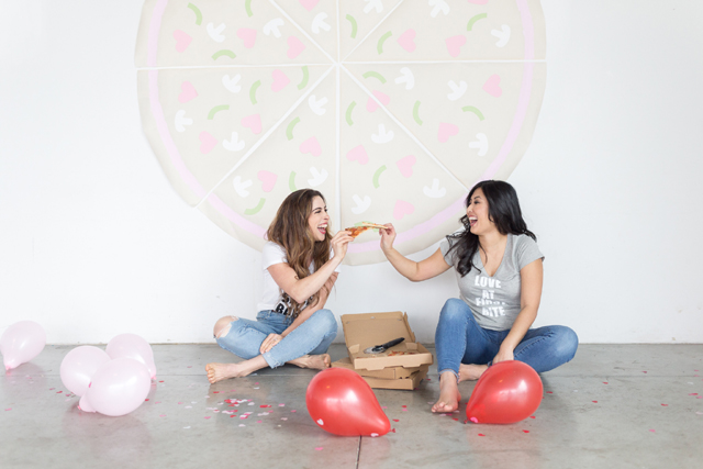 Galentine's Day Pizza Party Photo Booth