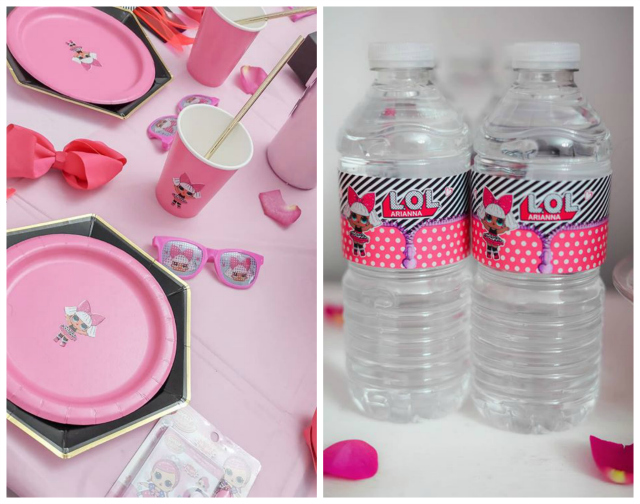 Party Tableware and Water Bottle Labels