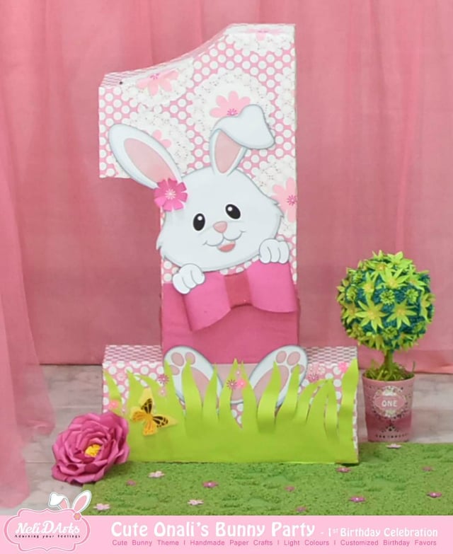 Bunny Themed Number One Party Decor