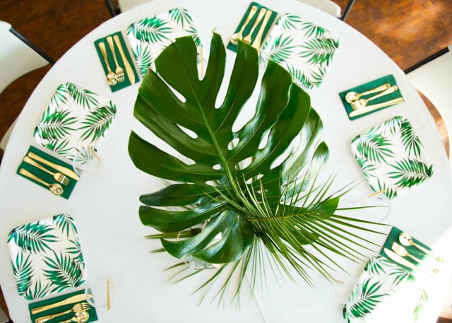 Wild One Party Palm Leaf Table Decor