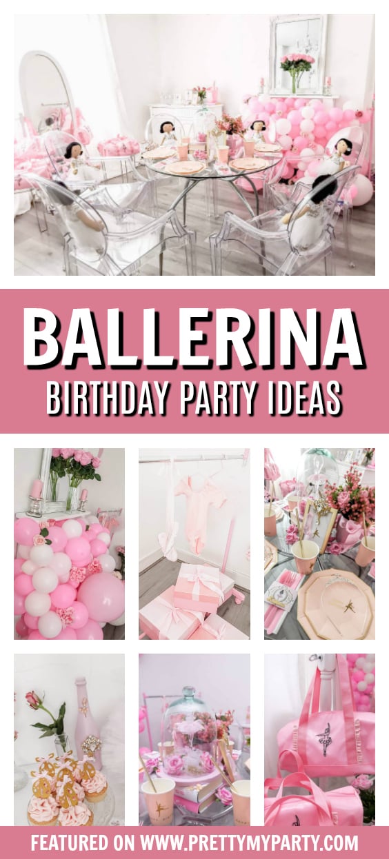 Pink Ballerina Themed Birthday Party on Pretty My Party