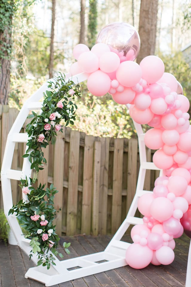 Galentine's Day Party Balloon and Flower Arch