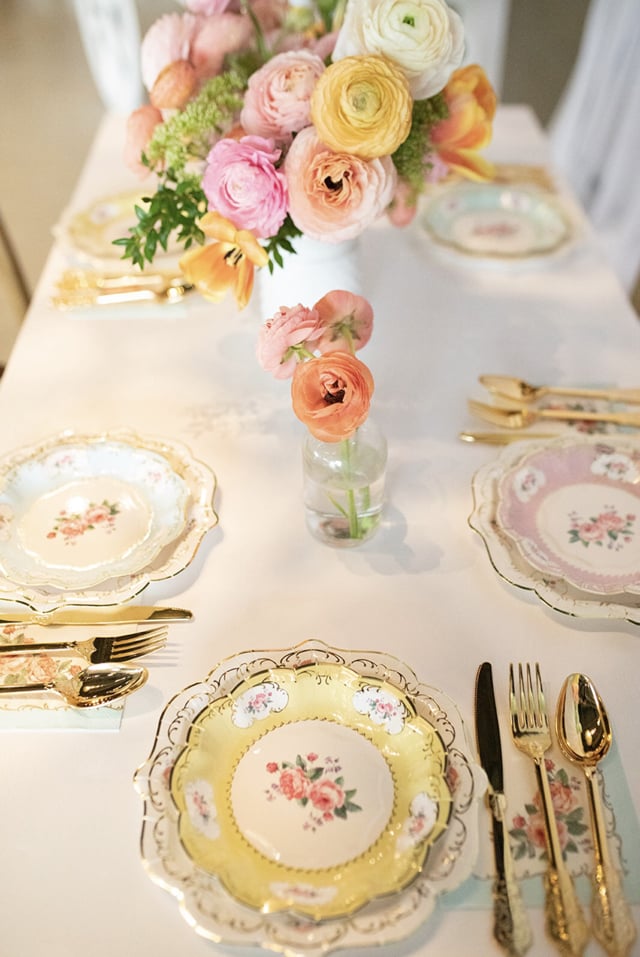 Tea Party Table Floral Decor