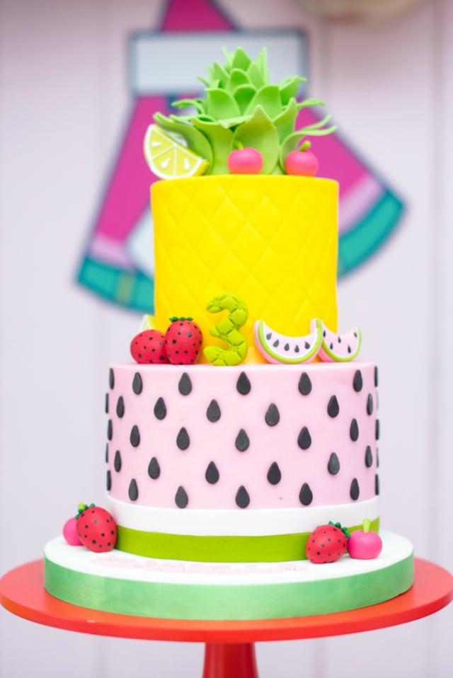 Tutti Frutti Happy Birthday Fruits Cake Topper  6 Cup Cake Topper Fruits  Theme Party Decoration