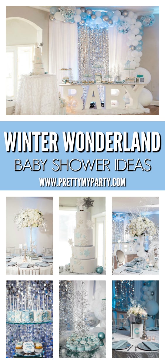 Winter Wonderland Baby Shower on Pretty My Party